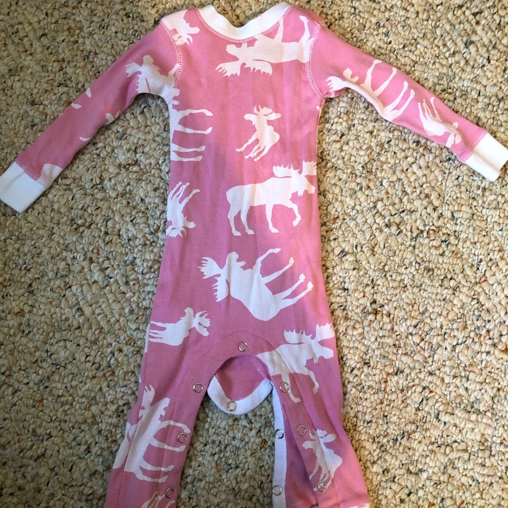 LazyOne onesie pajama. Maine moose. Pink. 6 months